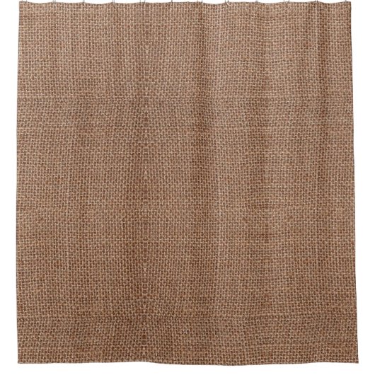 rustieke donkerbruine jute burlap douchegordijn (Voorkant)