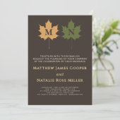 Rustieke donkerbruine olijfgroene herfstmonogram kaart (Staand voorkant)