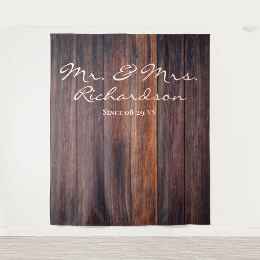 Rustieke donkerbruine schuur houten foto achtergro wandkleed (Voorkant)