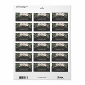 Rustieke donkere boho-bloemige bruiloft etiket (Full Sheet)