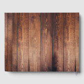 Rustieke donkere hout bruid en bruidegom foto brui gastenboek (Achterkant)