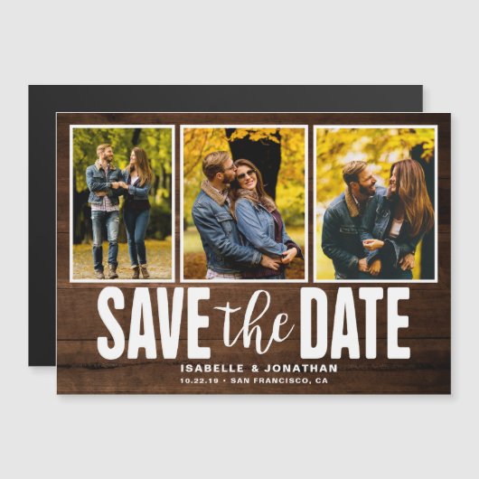 Rustieke donkere houten fotocollage (Voorkant / Achterkant)