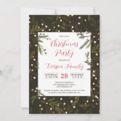 Rustieke donkere Pine Branches Elegant Kerstfeest Kaart (Voorkant)