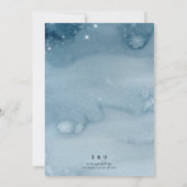 Rustieke donkere schemerblauw Waterverf bruiloft r Kaart (Achterkant)