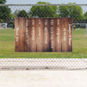 Rustieke donkere schuur hout Bruiloft programma Spandoek (Insitu)