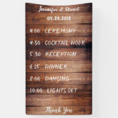 Rustieke donkere schuur hout Bruiloft programma Spandoek (Verticaal)