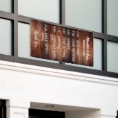 Rustieke donkere schuur hout Bruiloft programma Spandoek (Buitenkant Gebouw)