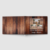 Rustieke donkere schuur hout foto Bruiloft Gastenboek (Volledig)