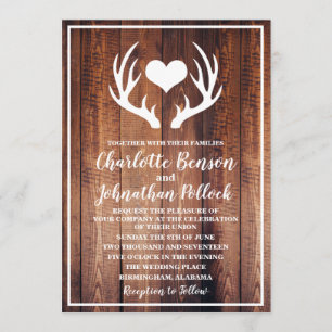 Rustieke donkere schuur hout & witte herten gewei kaart