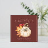 Rustieke donkere terracotta herfst Herfst pompoen  Bedankkaart (Staand voorkant)