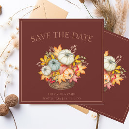 Rustieke donkere terracotta herfst Herfst pompoen  Save The Date