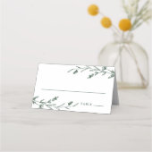 Rustieke Donkergroene Bloemen Wildflower Wedding Plaatskaartje (Voorkant)