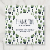 Rustieke Donkergroene cactus woestijnpatroon Verja Bedankjes Labels (Voorkant)