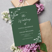 Rustieke Donkergroene Wildflower Boho Wedding Kaart