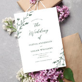 Rustieke Donkergroene Wildflower Boho Wedding Kaart