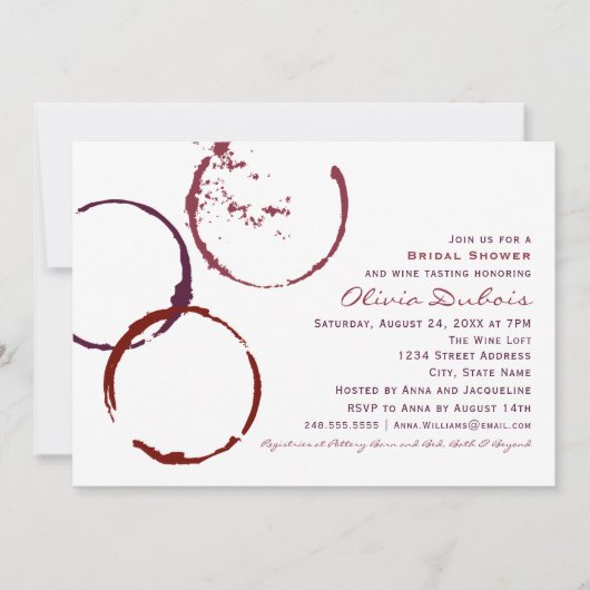 Rustieke donkerrode wijnvlek bruiloft Vrijgezellen Kaart (Voorkant)