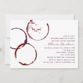 Rustieke donkerrode wijnvlek bruiloft vrijgezellen kaart (Voorkant)