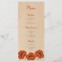 Rustieke doop meisje klaprozen hout rood handschri