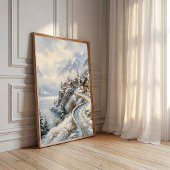 Rustieke dorpslandschap canvas kunst poster
