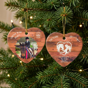 Rustieke Douane Paard Herdenkingshart Foto Aandenk Keramisch Ornament