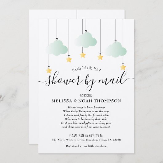 Rustieke douche per post lange afstand neutraal Ba Kaart (Voorkant / Achterkant)