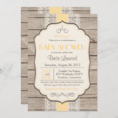  rustieke doucheuitnodiging, Baby of bruids Kaart (Voorkant / Achterkant)