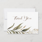 Rustieke Dread Floral Pampas Wedding Bedankkaart (Voorkant)