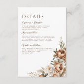Rustieke Dread Floral Pampas Wedding Details Informatiekaartje (Voorkant)