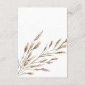 Rustieke Dread Floral Pampas Wedding Details Informatiekaartje (Achterkant)