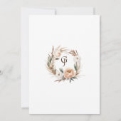 Rustieke Dread Floral Pampas Wedding Kaart (Achterkant)