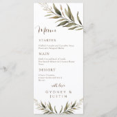Rustieke Dread Floral Pampas Wedding Menu (Voorkant)