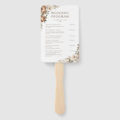 Rustieke Dread Floral Pampas Wedding Programma's Handwaaier (Achterkant)