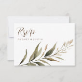 Rustieke Dread Floral Pampas Wedding RSVP Kaartje (Voorkant)