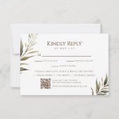 Rustieke Dread Floral Pampas Wedding RSVP Kaartje (Achterkant)