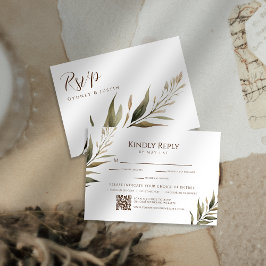 Rustieke Dread Floral Pampas Wedding RSVP Kaartje