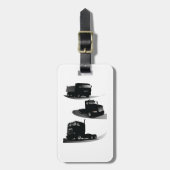 Rustieke Drie Zwarte Trucks Truck Design Bagagelabel (Voorkant verticaal)