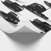 Rustieke Drie Zwarte Trucks  Truck Design Cadeaupapier (Hoek)