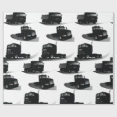 Rustieke Drie Zwarte Trucks  Truck Design Cadeaupapier (Vlak)