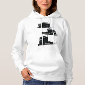 Rustieke Drie Zwarte Trucks  Truck Design Hoodie (Voorkant)