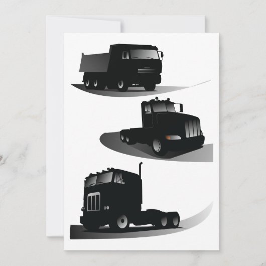 Rustieke Drie Zwarte Trucks  Truck Design Kaart (Voorkant)