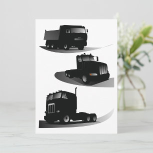 Rustieke Drie Zwarte Trucks  Truck Design Kaart