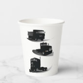 Rustieke Drie Zwarte Trucks  Truck Design Papieren Bekers (Voorkant)