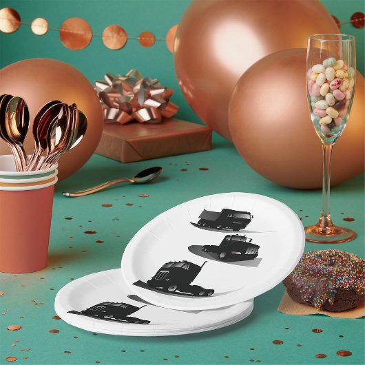 Rustieke Drie Zwarte Trucks  Truck Design Papieren Bordje