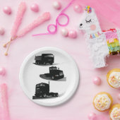 Rustieke Drie Zwarte Trucks  Truck Design Papieren Bordje (Feest)