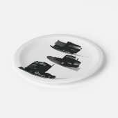 Rustieke Drie Zwarte Trucks  Truck Design Papieren Bordje (Gekanteld)