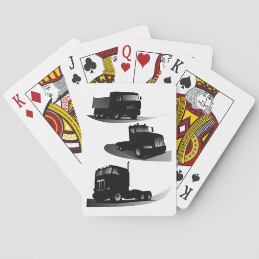 Rustieke Drie Zwarte Trucks  Truck Design Pokerkaarten (Achterkant)