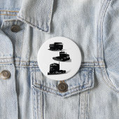 Rustieke Drie Zwarte Trucks  Truck Design Ronde Button 7,6 Cm