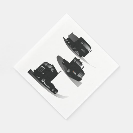 Rustieke Drie Zwarte Trucks Truck Design Servet (Hoek)