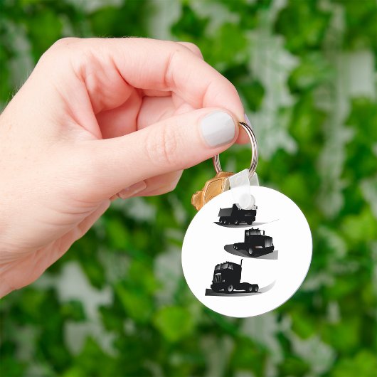 Rustieke Drie Zwarte Trucks Truck Design Sleutelhanger