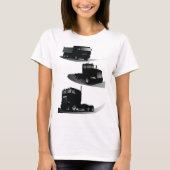 Rustieke Drie Zwarte Trucks Truck Design T-shirt (Voorkant)